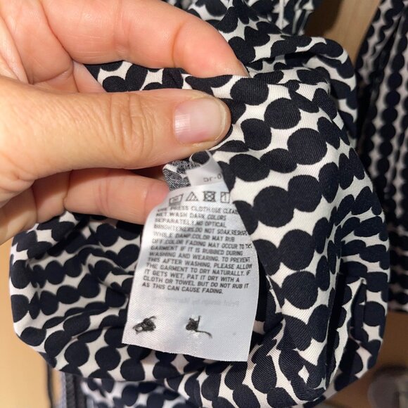 Marimekko Uniqlo Womens Jumpsuit Size M Black Dotted Long Sleeve Pure Rayon New - Picture 6 of 12